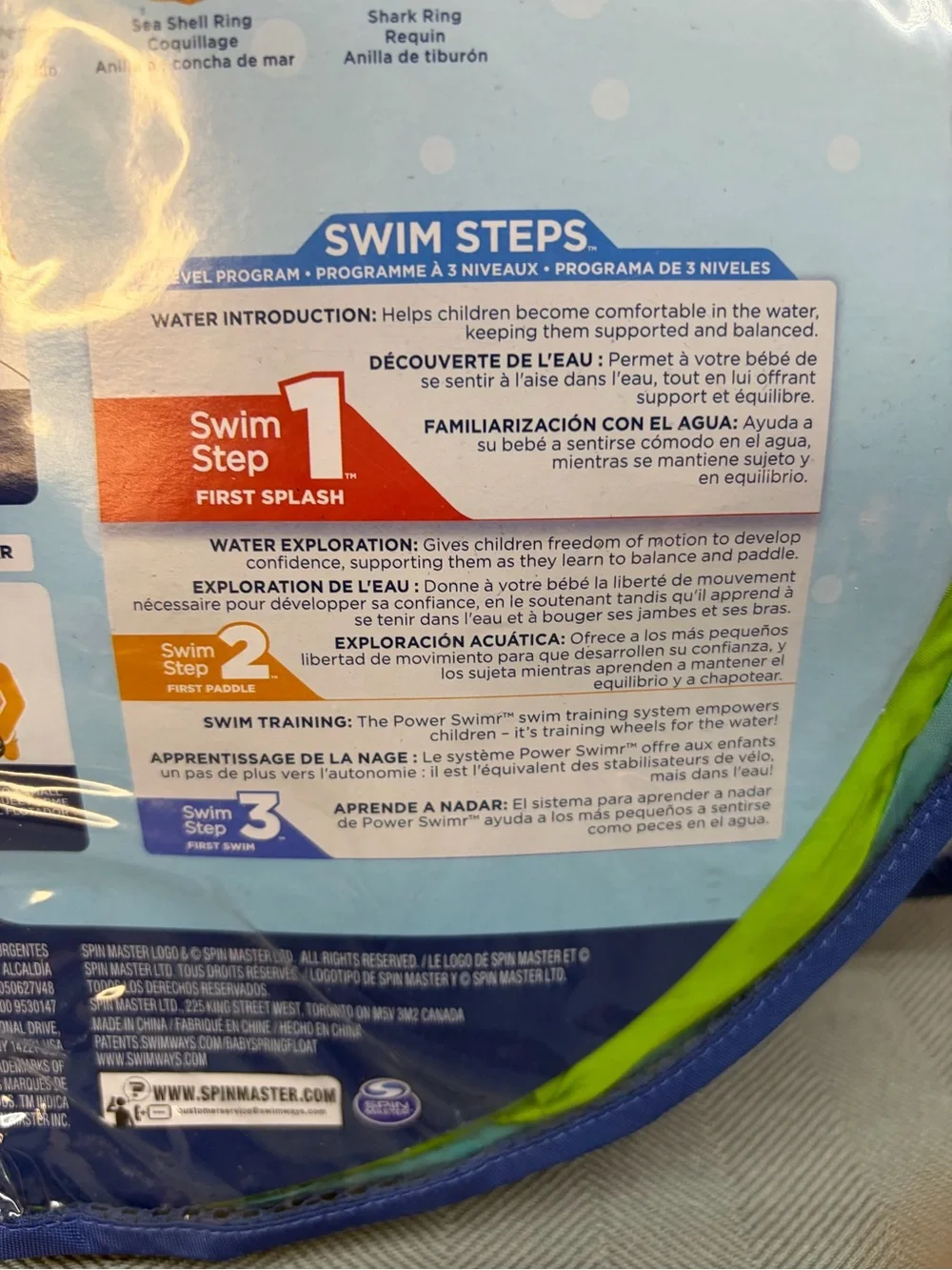 NWT Swimways baby spring float, swim step one splash and play multicolor